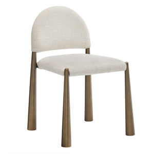 Modway Furniture Hayley Upholstered Fabric Dining Side Chair - Mid-Century Modern Design with Comfort & Style Brass Cream EEI-7220-BRA-CRE