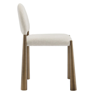 Modway Furniture Hayley Upholstered Fabric Dining Side Chair - Mid-Century Modern Design with Comfort & Style Brass Cream EEI-7220-BRA-CRE