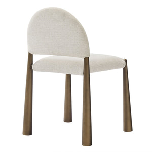 Modway Furniture Hayley Upholstered Fabric Dining Side Chair - Mid-Century Modern Design with Comfort & Style Brass Cream EEI-7220-BRA-CRE