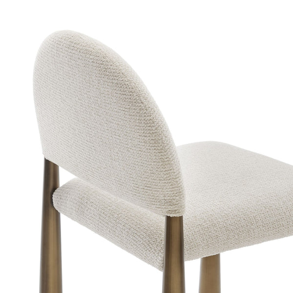 Modway Furniture Hayley Upholstered Fabric Dining Side Chair - Mid-Century Modern Design with Comfort & Style Brass Cream EEI-7220-BRA-CRE