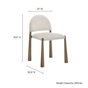 Modway Furniture Hayley Upholstered Fabric Dining Side Chair - Mid-Century Modern Design with Comfort & Style Brass Cream EEI-7220-BRA-CRE