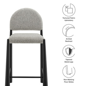 Modway Furniture Hayley Upholstered Fabric Counter Stool - Mid-Century Modern Design for Stylish Kitchen Comfort Black Camel EEI-7221-BLK-CAM