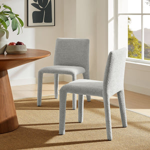 Modway Furniture Rhodes Fabric Upholstered Dining Chair - Eco-Friendly Chenille, Modern Comfort for Any Space Dove Gray EEI-7222-DOV
