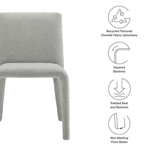 Modway Furniture Rhodes Fabric Upholstered Dining Chair - Eco-Friendly Chenille, Modern Comfort for Any Space Dove Gray EEI-7222-DOV