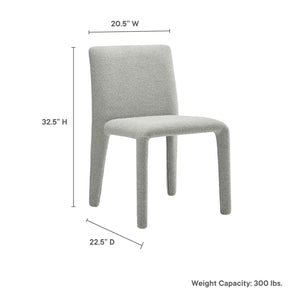 Modway Furniture Rhodes Fabric Upholstered Dining Chair - Eco-Friendly Chenille, Modern Comfort for Any Space Dove Gray EEI-7222-DOV