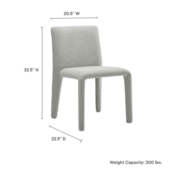 Modway Furniture Rhodes Fabric Upholstered Dining Chair - Eco-Friendly Chenille, Modern Comfort for Any Space Dove Gray EEI-7222-DOV