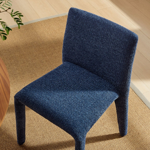 Modway Furniture Rhodes Fabric Upholstered Dining Chair - Eco-Friendly Chenille, Modern Comfort for Any Space Navy EEI-7222-NAV