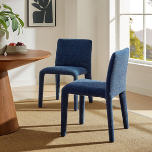 Modway Furniture Rhodes Fabric Upholstered Dining Chair - Eco-Friendly Chenille, Modern Comfort for Any Space Navy EEI-7222-NAV
