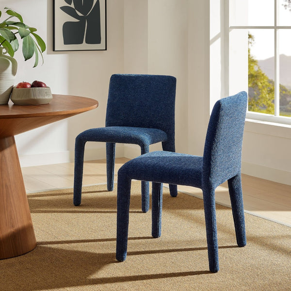 Modway Furniture Rhodes Fabric Upholstered Dining Chair - Eco-Friendly Chenille, Modern Comfort for Any Space Navy EEI-7222-NAV