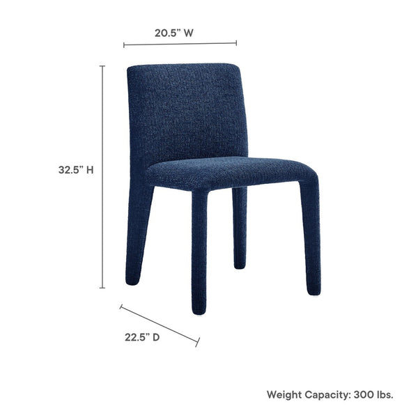 Modway Furniture Rhodes Fabric Upholstered Dining Chair - Eco-Friendly Chenille, Modern Comfort for Any Space Navy EEI-7222-NAV