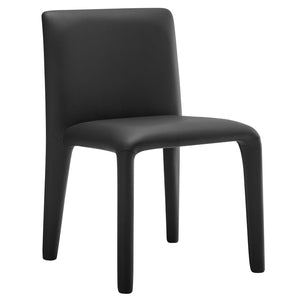 Modway Furniture Rhodes Vegan Leather Upholstered Dining Chair - Modern, Stylish Comfort for Dining and Living Spaces Black EEI-7223-BLK