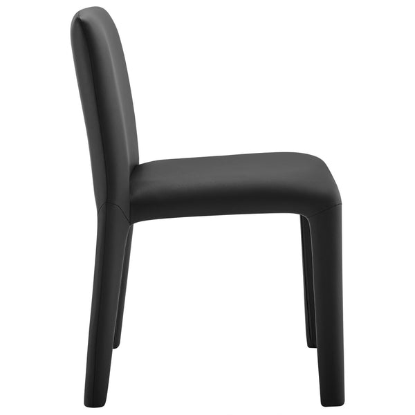 Modway Furniture Rhodes Vegan Leather Upholstered Dining Chair - Modern, Stylish Comfort for Dining and Living Spaces Black EEI-7223-BLK