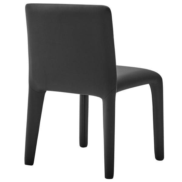 Modway Furniture Rhodes Vegan Leather Upholstered Dining Chair - Modern, Stylish Comfort for Dining and Living Spaces Black EEI-7223-BLK