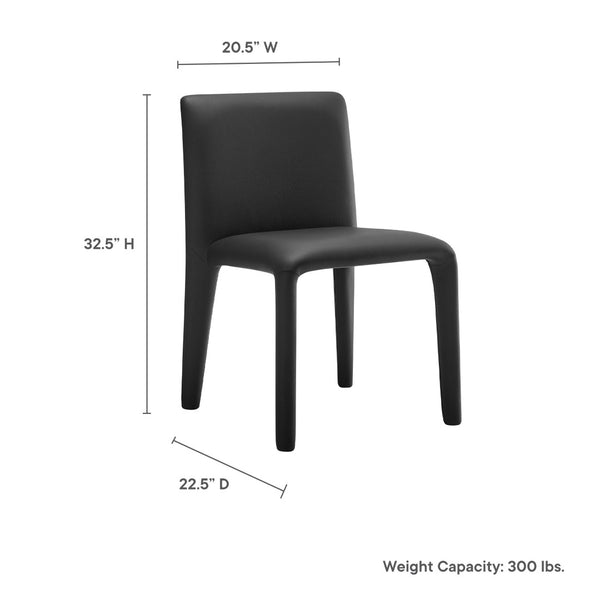 Modway Furniture Rhodes Vegan Leather Upholstered Dining Chair - Modern, Stylish Comfort for Dining and Living Spaces Black EEI-7223-BLK