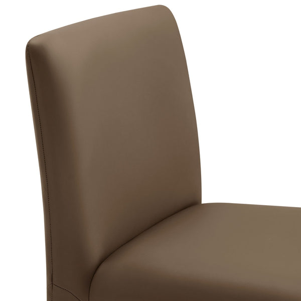Modway Furniture Rhodes Vegan Leather Upholstered Dining Chair - Modern, Stylish Comfort for Dining and Living Spaces Mushroom Brown EEI-7223-MUS