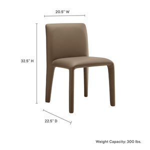Modway Furniture Rhodes Vegan Leather Upholstered Dining Chair - Modern, Stylish Comfort for Dining and Living Spaces Mushroom Brown EEI-7223-MUS