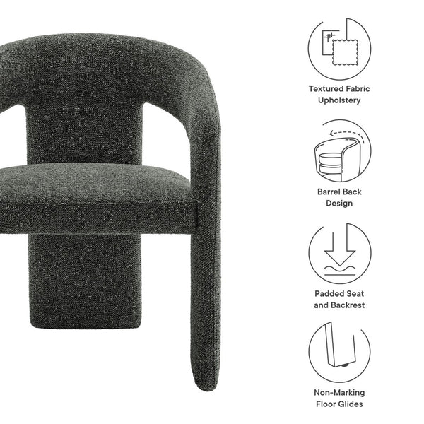 Modway Furniture Oslo Barrel Fabric Upholstered Dining Accent Chair – Modern Ergonomic Design with Metal Frame Support Anthracite EEI-7224-ANT