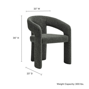 Modway Furniture Oslo Barrel Fabric Upholstered Dining Accent Chair – Modern Ergonomic Design with Metal Frame Support Anthracite EEI-7224-ANT