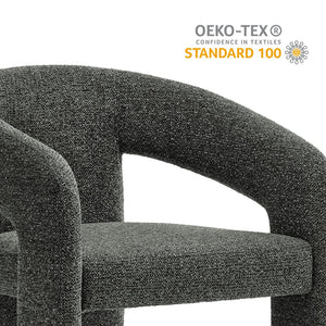 Modway Furniture Oslo Barrel Fabric Upholstered Dining Accent Chair – Modern Ergonomic Design with Metal Frame Support Anthracite EEI-7224-ANT