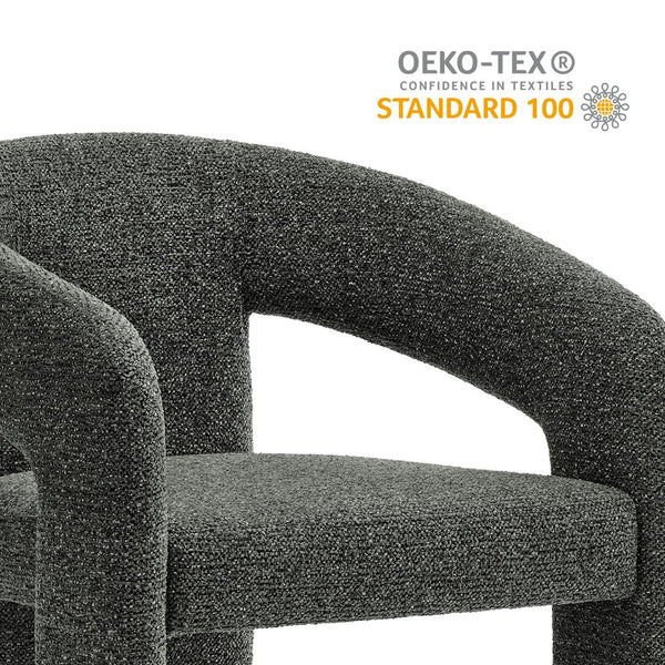 Modway Furniture Oslo Barrel Fabric Upholstered Dining Accent Chair – Modern Ergonomic Design with Metal Frame Support Anthracite EEI-7224-ANT