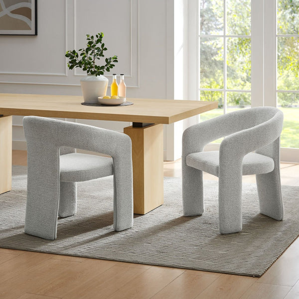 Modway Furniture Oslo Barrel Fabric Upholstered Dining Accent Chair – Modern Ergonomic Design with Metal Frame Support Dove Gray EEI-7224-DOV