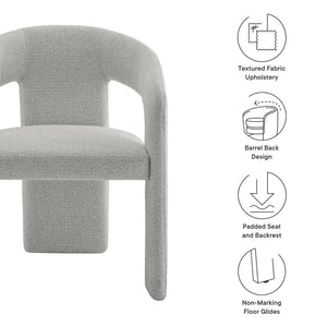 Modway Furniture Oslo Barrel Fabric Upholstered Dining Accent Chair – Modern Ergonomic Design with Metal Frame Support Dove Gray EEI-7224-DOV