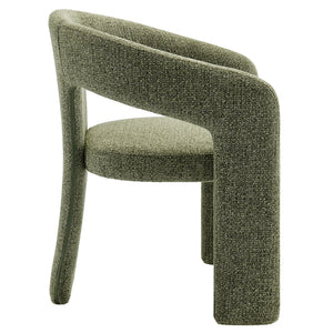 Modway Furniture Oslo Barrel Fabric Upholstered Dining Accent Chair – Modern Ergonomic Design with Metal Frame Support Leaf EEI-7224-LEA
