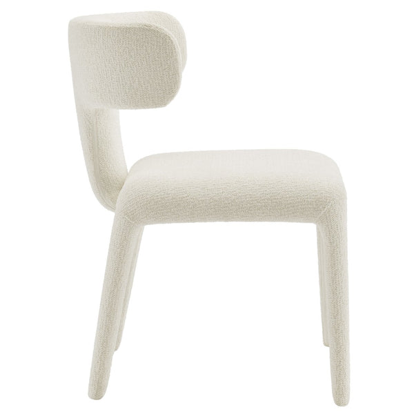 Modway Furniture Stellan Curved Back Boucle Dining Chair Set of 2 - Modern Comfort and Timeless Style for Any Space Cream EEI-7230-CRE