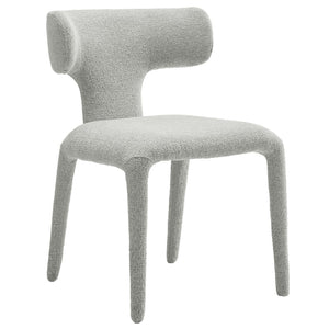 Modway Furniture Stellan Curved Back Boucle Dining Chair Set of 2 - Modern Comfort and Timeless Style for Any Space Dove Gray EEI-7230-DOV