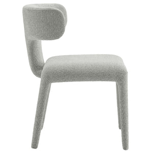 Modway Furniture Stellan Curved Back Boucle Dining Chair Set of 2 - Modern Comfort and Timeless Style for Any Space Dove Gray EEI-7230-DOV