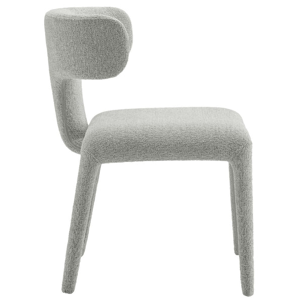 Modway Furniture Stellan Curved Back Boucle Dining Chair Set of 2 - Modern Comfort and Timeless Style for Any Space Dove Gray EEI-7230-DOV