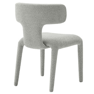 Modway Furniture Stellan Curved Back Boucle Dining Chair Set of 2 - Modern Comfort and Timeless Style for Any Space Dove Gray EEI-7230-DOV