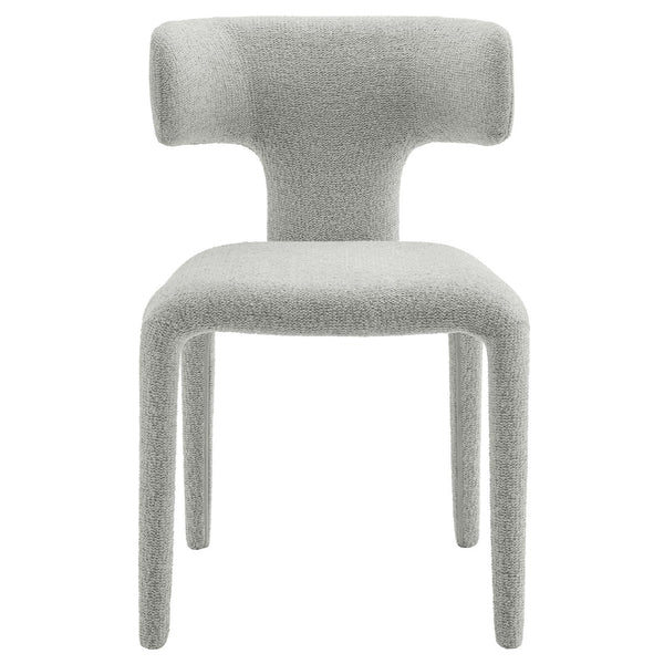 Modway Furniture Stellan Curved Back Boucle Dining Chair Set of 2 - Modern Comfort and Timeless Style for Any Space Dove Gray EEI-7230-DOV