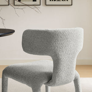 Modway Furniture Stellan Curved Back Boucle Dining Chair Set of 2 - Modern Comfort and Timeless Style for Any Space Dove Gray EEI-7230-DOV