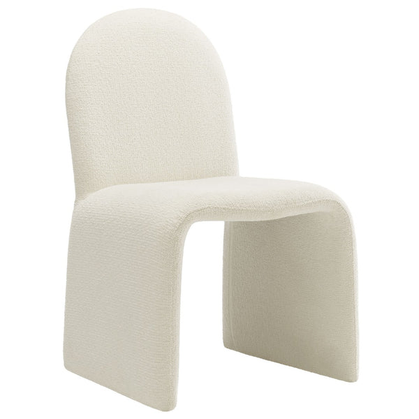 Modway Furniture Junia Boucle Upholstered Arch Armless Dining Chair - Sculptural Comfort for Modern Living Spaces Cream EEI-7231-CRE