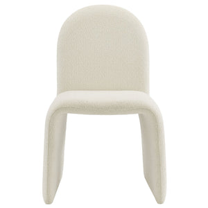 Modway Furniture Junia Boucle Upholstered Arch Armless Dining Chair - Sculptural Comfort for Modern Living Spaces Cream EEI-7231-CRE