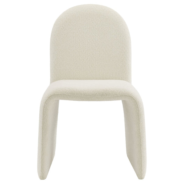 Modway Furniture Junia Boucle Upholstered Arch Armless Dining Chair - Sculptural Comfort for Modern Living Spaces Cream EEI-7231-CRE