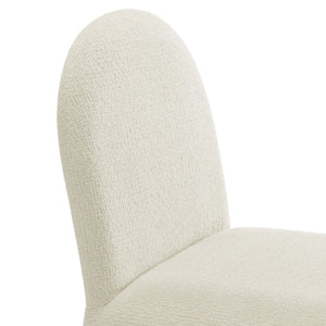 Modway Furniture Junia Boucle Upholstered Arch Armless Dining Chair - Sculptural Comfort for Modern Living Spaces Cream EEI-7231-CRE