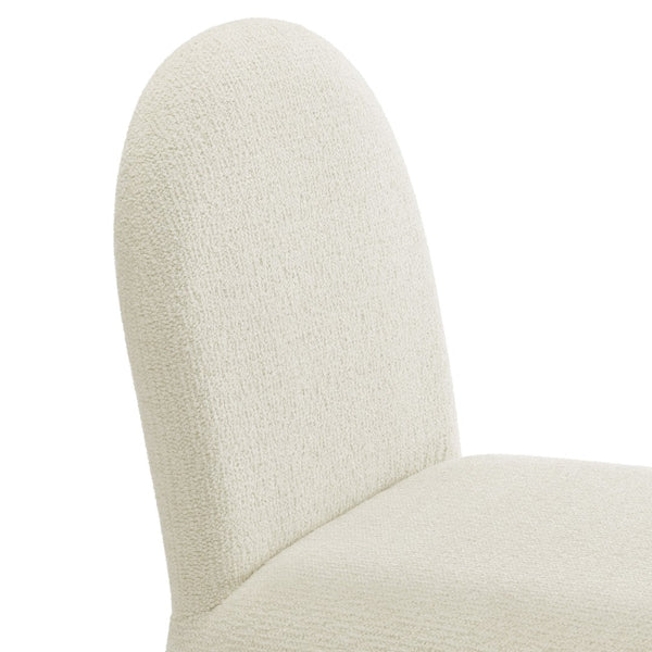 Modway Furniture Junia Boucle Upholstered Arch Armless Dining Chair - Sculptural Comfort for Modern Living Spaces Cream EEI-7231-CRE