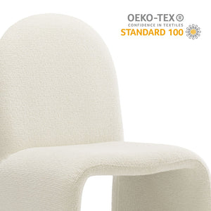 Modway Furniture Junia Boucle Upholstered Arch Armless Dining Chair - Sculptural Comfort for Modern Living Spaces Cream EEI-7231-CRE