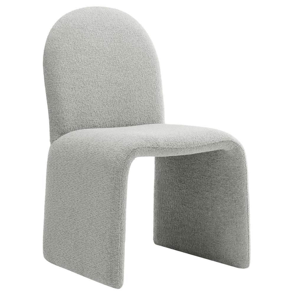 Modway Furniture Junia Boucle Upholstered Arch Armless Dining Chair - Sculptural Comfort for Modern Living Spaces Dove Gray EEI-7231-DOV