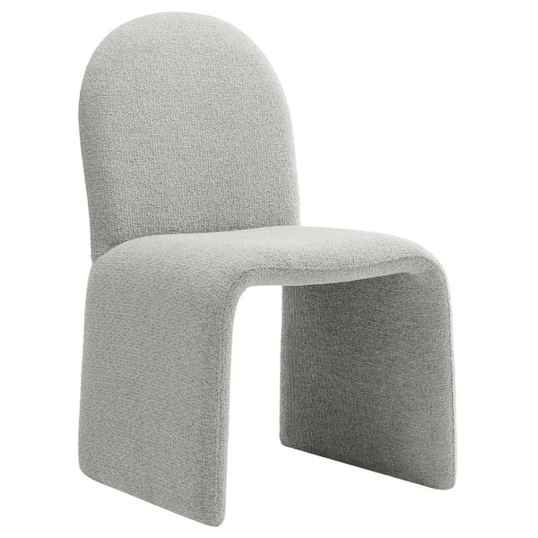 Modway Furniture Junia Boucle Upholstered Arch Armless Dining Chair - Sculptural Comfort for Modern Living Spaces Dove Gray EEI-7231-DOV