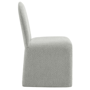 Modway Furniture Junia Boucle Upholstered Arch Armless Dining Chair - Sculptural Comfort for Modern Living Spaces Dove Gray EEI-7231-DOV