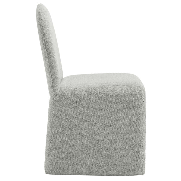 Modway Furniture Junia Boucle Upholstered Arch Armless Dining Chair - Sculptural Comfort for Modern Living Spaces Dove Gray EEI-7231-DOV