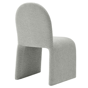 Modway Furniture Junia Boucle Upholstered Arch Armless Dining Chair - Sculptural Comfort for Modern Living Spaces Dove Gray EEI-7231-DOV