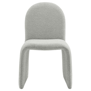 Modway Furniture Junia Boucle Upholstered Arch Armless Dining Chair - Sculptural Comfort for Modern Living Spaces Dove Gray EEI-7231-DOV