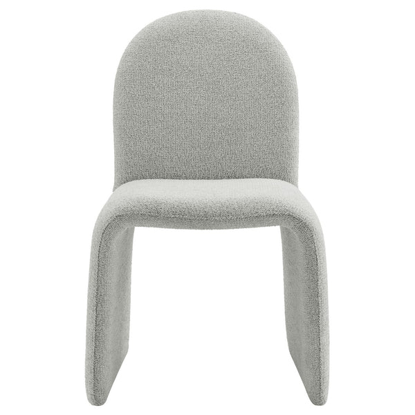 Modway Furniture Junia Boucle Upholstered Arch Armless Dining Chair - Sculptural Comfort for Modern Living Spaces Dove Gray EEI-7231-DOV