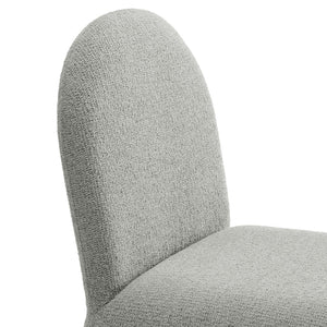 Modway Furniture Junia Boucle Upholstered Arch Armless Dining Chair - Sculptural Comfort for Modern Living Spaces Dove Gray EEI-7231-DOV