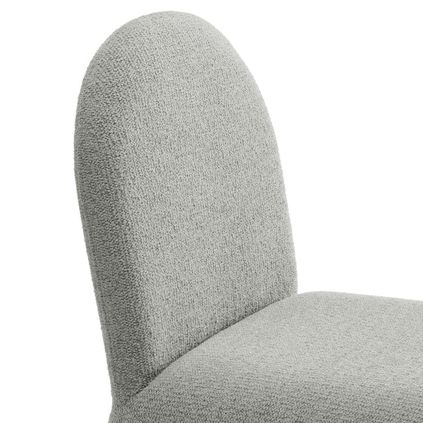 Modway Furniture Junia Boucle Upholstered Arch Armless Dining Chair - Sculptural Comfort for Modern Living Spaces Dove Gray EEI-7231-DOV