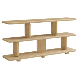 Modway Furniture Lyle Sculptural 2-Tier Bookshelf - Modern Open Frame Design for Stylish Storage and Display Solutions Natural EEI-7232-NAT